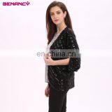 China 2017 Europea Autumn Black Sequin Knitted Sweater Cardigan For Woman thumbnail-3
