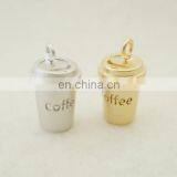 2017 Best Selling Products Wholesale 3D Silver/gold Plating 7.4 cm X 1.2 cm Coffee Charms
