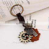 Punk Leather Keyring Vintage Metal Gear Leather Charm Keychain thumbnail-2