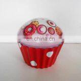 Amazing Cute Cup Cake Shape Empty Tin Packaging Box for Food Storage