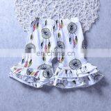 New Fashion Baby Girl Clothing Sets 100% Cotton Ruffle Aeolian Bells Printed Pink Kids Girl Boutique Outfits thumbnail-4