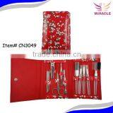 Plum Blossom Flower Printed PU Pouch Manicure Set Cosmetic Tool