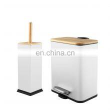 2020 Bamboo Products Wholesale Pedal Bin Waste Bin 3L 5L White Black thumbnail-4