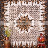Indian Tapestry Cotton Brown Floral Print Vintage Wall Hanging Tapestries Throw Mandala Print Bedsheet thumbnail-1