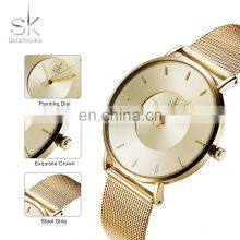 SHENGKE Bracelet Wrist Watch Set Golden Steel Mesh Band Watch Female Gift Box Set Gold Plated Watches & Bracelets&Bangles thumbnail-2