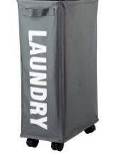Customizable Color Rectangular Laundry Hamper With Wheels Easy-to-Operate Polyester Design for Home Bathroom Packed in Carton thumbnail-2