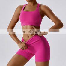Cross Back Recyclable Yoga Sexy Bras Factory Sales Women Square Neck Sports Tank Tops thumbnail-5
