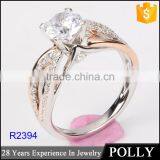 2016 High Quality 925 cz Wedding Ring Rose Gold Plated Jewelry thumbnail-2