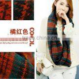 2015 Latest Design Fashion Acrylic Check Plaid Circular Neck Scarf thumbnail-5