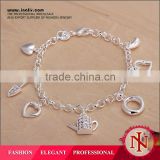 Gorgeous charm jewelry lock and heart indian charm bracelets LKNSPCH068