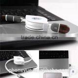 2 in 1 Data Sync and Charging Cable One Way Flat Retractable Usb Cable thumbnail-1