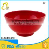 direct price wholesale plastic 6" color melamine red round shape cereal bowl                        
                                                Quality Choice