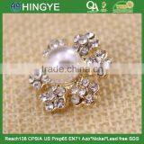 Wholesale Gold Flower Rhinestone Button With a Center Pearl 15775-2 thumbnail-3