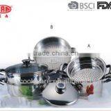 Bakelite Handle 304 Stainless Steel Steamer Set With Induction Bottom
