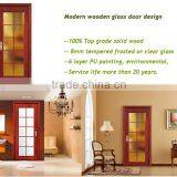 Hot Sale Lattice Wood Glass Door Design Kitchen Swinging Door for Interior Used thumbnail-3