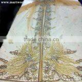 Gold Beaded Moroccan Caftan With Stone Islamic Clothing for Wedding Decoration Party Decoration(NEX-032) Quality Choice