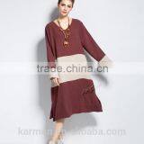 Linen Dress Plus Size Dress Spring Autumn Winter Dress thumbnail-2