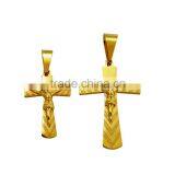 China Wholesale JCN0330 Stainless Steel Gold Jesus Cross Necklace Pendant thumbnail-2