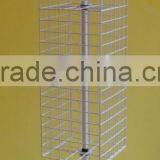 Powder Coated Floor Mobile Rotating Wire Mesh Stand thumbnail-5