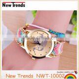 New Design Colorful Braid Rope Geneva Elephant Watch Weave Chain Bracelet Watch thumbnail-4