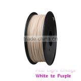 High Quality Delta 3d Printer Material Filament ABS Color Changed by Light From White to Purple