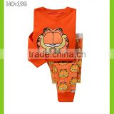 A Orange cat head pajamas printed pyjamas set pajamas new kids pajamas