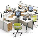 Call Center I-shape Office Table Design, Office Furniture With Cabinet for Six People thumbnail-4