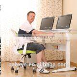 China Factory Mannual Adjustable Height Desk Table With Dual-worktop