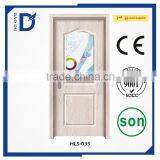 Latest Type Hot Sale Glass Insert Melamine Wooden Door Color Painted Wooden Door thumbnail-2