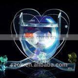Clear Acrylic Handmade Heart Shapedesktop Fish Tank With Photo Wholesale