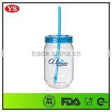 Eco-friendly 19 oz Plastic Single Wall Jars With Straw thumbnail-2