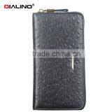 QIALINO RFID Blocking Wallet Luxury Ostrich leather wallet handbag