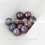7.5-8mm AAA Natural Freshwater Black Round Pearl Loose Beads, Loose Pearl Beads, Peacock Pearl Beads thumbnail-3