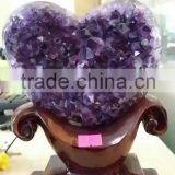 Mini Amethyst Quartz Hearts Geodes for Decoration