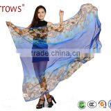 2016 Rose Patterns Gradient 100% Polyster Inmitated Silk Scarf Pashmina Scarves/ Large Shawls Ponchos Wraps Women 145x170cm thumbnail-1