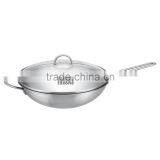 2015 Stainless Steel Wok With Glass Lid for Korean Market thumbnail-1