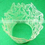 Wholesale Colored Light Blue Butterfly Cupcake Wraps Pearl Paper Laser Cutting Hollow Out Cupcake Decorations