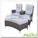 Couple Lovest Double Man Half Round Wicker Rattan Lounger thumbnail-1