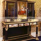 Baroque Style Brass & Porcelain Dining Table, Deluxe Large Round Dining Table for 10 People, Gorgeous Gilded Brass Dining Table thumbnail-6