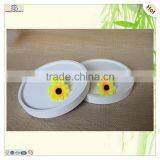 Round White Painted Mdf Wood Office Inkstone Inkslab thumbnail-3