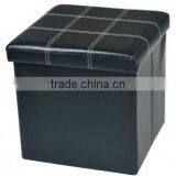 Black Waterproof Simple Design Office Foot Rest Storage Ottoman thumbnail-2