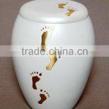 Foot Print White Metal Antique Urns thumbnail-1