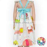 Cartoon Animal Print Flutter Sleeve Summer Girl Dress thumbnail-5