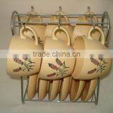 Porcelain Tea Cup and Saucer With Iron Stand thumbnail-1