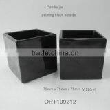 Black Square Glass Candle Jar thumbnail-1