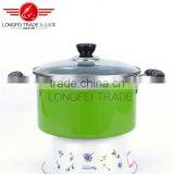 Hot Selling 4pcs Colorized Stainless Steel Soup Pot Kitchen Cookware With Glass Lid thumbnail-2