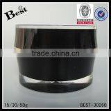 New Products 50g High Grade Round Black Plastic Jar Cosmetic Cream Acrylic Jar Wholesale thumbnail-1