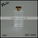 Cosmetic Packaging High Quality 100ml Rectangular Glass Bottle Gold Meta Cap Perfume Clear Bottle Glass China Suppliers thumbnail-1