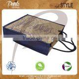 PP Laminated Three Bottle Jute Wine Bag Rope Handle thumbnail-3