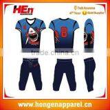 Hongen Latest Custom Made American Football Uniforms Breathable Quick Dry /100% Polyester American Football Jerseys thumbnail-1